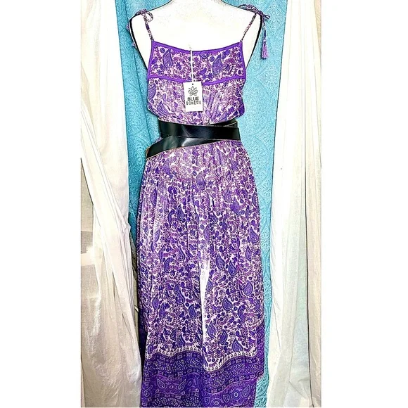 🌺SOLD🌺 NWT Blue Boheme Betsy Printed Maxi Dress Lavender - Picture 4 of 7